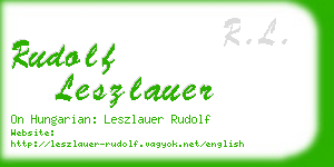 rudolf leszlauer business card